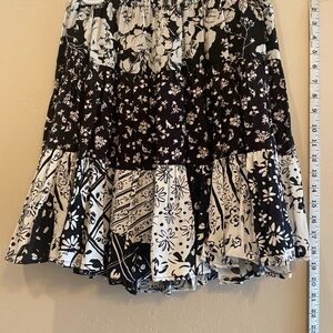 Fun, Floral Black and White Women's Skirt with Western Flair